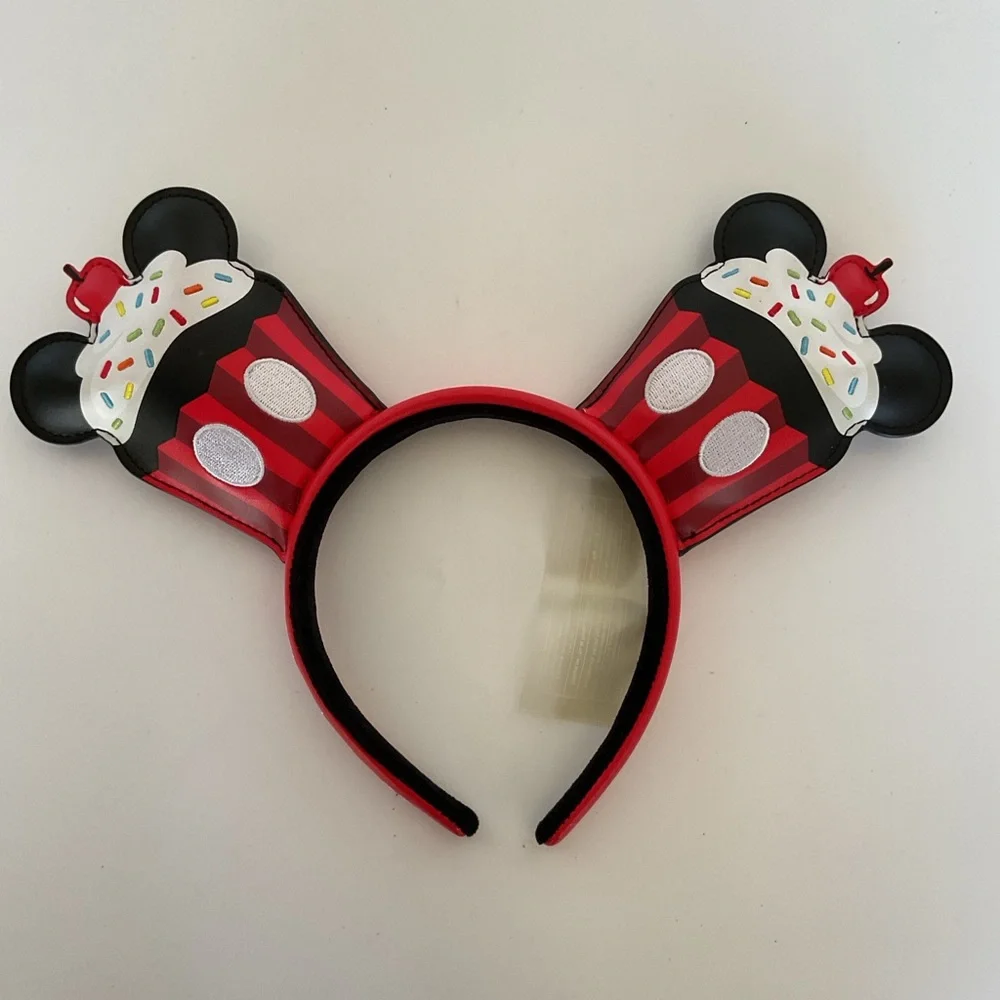 Disney Loungefly Mickey Mouse Sprinkle Cupcake Headband NWT